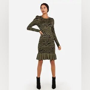 Express sweater dress with ruffle hem